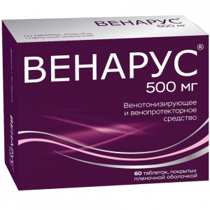 Купить: Венарус 500 мг 60 шт таблетки покрытые оболочкой