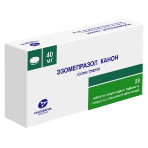 Купить: Эзомепразол Канон 40 мг 28 шт таблетки кишечнорастворимые покрытые пленочной оболочкой