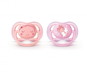Купить: Philips Avent Ultra Air  2 шт соска-пустышка силиконовая ортодонтическая 0-6 мес для девочек энималс