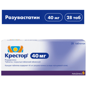 Купить: Крестор 40 мг 28 шт таблетки покрытые пленочной оболочкой