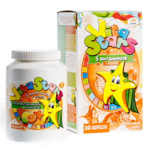 Купить: Vita stars 3 г 30 шт мультивитаминный комплекс с холином пастилки жевательныецитрусовый микс