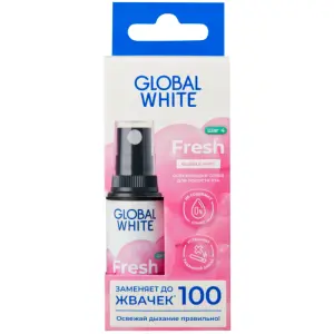 Купить Global White 15 мл спрей для полости рта освежающий мятная жвачка
