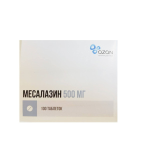 Купить: Месалазин 500 мг 100 шт таблетки кишечнорастворимые покрытые оболочкой