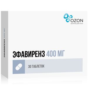 Купить: Эфавиренз 400 мг 30 шт таблетки покрытые оболочкой