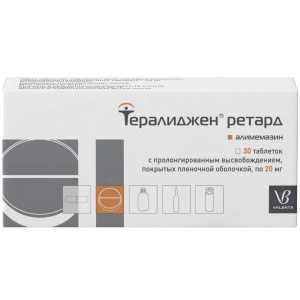 Купить: Тералиджен Ретард 20 мг 30 шт таблетки с пролонгированным высвобождением покрытые пленочной оболочкой