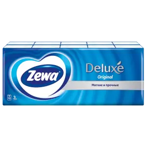 Купить Zewa Deluxe 10 х 10 шт платочки носовые бумажные