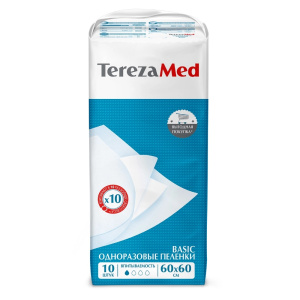 Купить: TerezaMed Basic 60 см х 60 см 10 шт пеленки