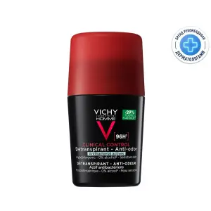 Купить Vichy Homme Clinical Control 50 мл дезодорант-антиперспирант мужской  шариковый  с защитой от избыточного потоотделения 96 ч с цинком и перлитом