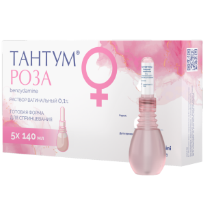 Купить: Тантум Роза 0,1% 140 мл 5 шт флакон-спринцовка раствор для наружного применения