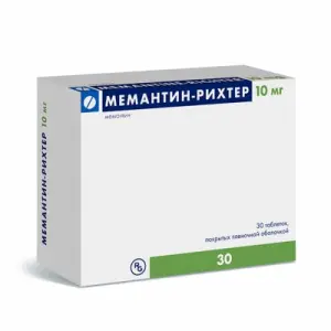 Купить Мемантин-Рихтер 10 мг 30 шт таблетки покрытые пленочной оболочкой