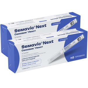 Купить: Набор 2 уп. Семавик Некст 2,4 мг/доза 3 мл 1 шприц-ручка + 4 иглы