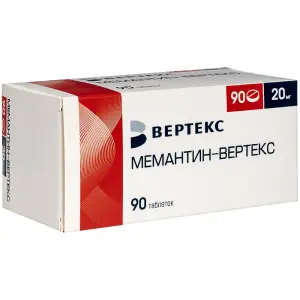 Купить Мемантин-Вертекс 20 мг 90 шт таблетки покрытые пленочной оболочкой