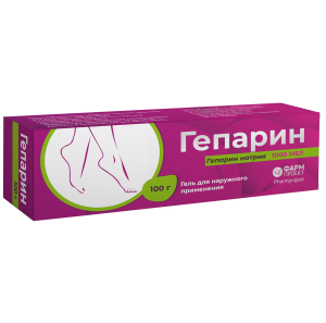 Купить: Гепарин 1000 МЕ/г 100 г гель для наружного применения