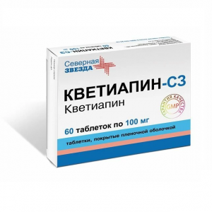 Купить: Кветиапин-СЗ 100 мг 60 шт таблетки покрытые пленочной оболочкой