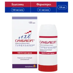 Купить Симбикорт Турбухалер 160 мкг + 4,5 мкг 120 доз порошок для ингаляций дозированный