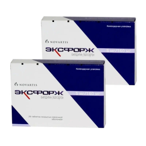 Набор 2 уп. Эксфорж 5мг+160мг 28 шт таб