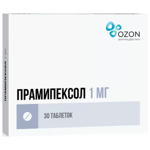 Купить: Прамипексол 1 мг 30 шт таблетки