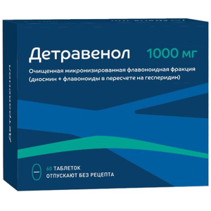 Купить: Детравенол 1000 мг 60 шт таблетки