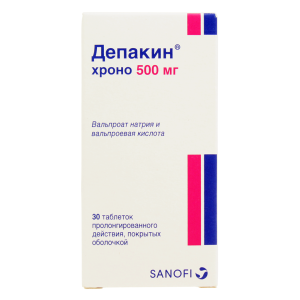 Купить: Депакин Хроно 500 мг 30 шт таблетки пролонгированного действия покрытые оболочкой