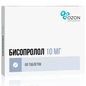 Купить Бисопролол 10 мг 60 шт таблетки покрытые пленочной оболочкой