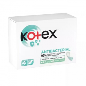 Купить: Kotex 40 шт прокладки ежедневные с антибактериальным слоем экстра тонкие