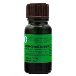 Купить Бриллиантовый Зеленый 1% 10 мл раствор спиртовой для наружного применения флакон с крышкой-помазком