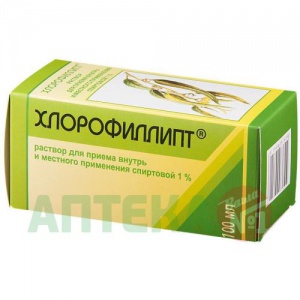 Купить: Хлорофиллипт 1% 100 мл раствор для приема внутрь и местного применения спиртовой