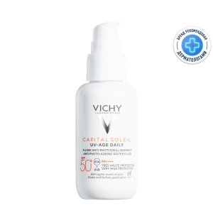 Купить: Vichy Capital Soleil UV-Age Daily 40 мл крем-флюид невесомый солнцезащитный  для лица против признаков фотостарения SPF 50+