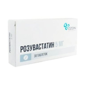 Купить: Розувастатин 5 мг 30 шт таблетки покрытые пленочной оболочкой