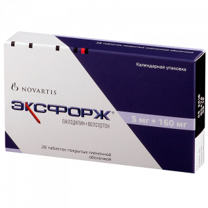 Купить: Эксфорж 5 мг + 160 мг 28 шт таблетки покрытые пленочной оболочкой