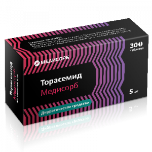Купить: Торасемид Медисорб 5 мг 30 шт таблетки