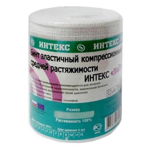 Купить: Интекс бинт 10 см × 3,5 м эластичный средней растяжимости с застёжками