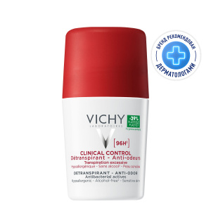 Купить: Vichy Clinical Control 50 мл дезодорант-антиперспирант шариковый  с защитой от избыточного потоотделения 96 ч с цинком и перлитом