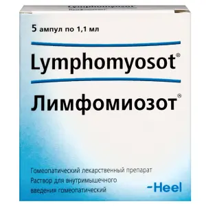 Купить Лимфомиозот 1,1 мл 5 шт раствор для внутримышечного введения гомеопатический ампулы
