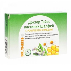 Купить: Доктор Тайсс 24 шт пастилки шалфей ромашка и мед