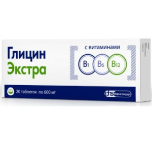 Купить: Глицин Экстра с витаминами группы В 600 мг 20 шт таблетки
