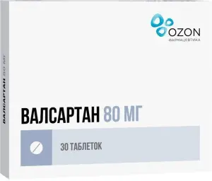 Купить Валсартан 80 мг 30 шт таблетки покрытые пленочной оболочкой