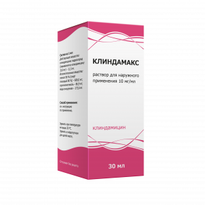 Купить: Клиндамакс 10 мг/мл 30 мл раствор для наружного применения