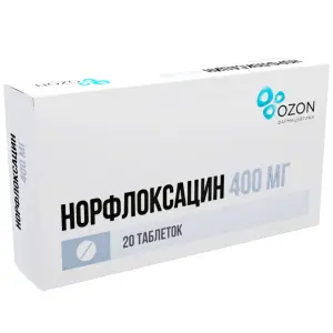 Купить Норфлоксацин 400 мг 20 шт таблетки покрытые пленочной оболочкой