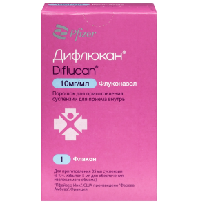 Купить: Дифлюкан 10 мг/мл 24,4 г порошок для приготовления суспензии для приема внутрь