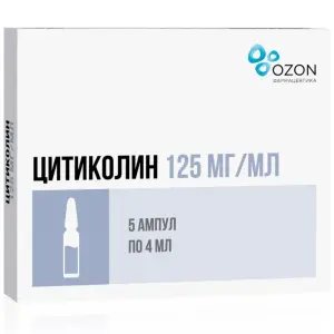 Купить Цитиколин 125 мг/мл 4 мл 5 шт раствор для внутривенного и внутримышечного введения