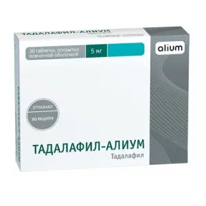 Купить Тадалафил-Алиум 5 мг 30 шт таблетки покрытые пленочной оболочкой