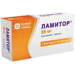 Купить: Ламитор 25 мг 30 шт таблетки