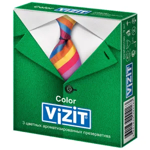 Купить Vizit Color 3 шт презервативы цветные ароматизированные