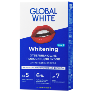 Купить: Global White 7 пар полоски отбеливающие активный кислород