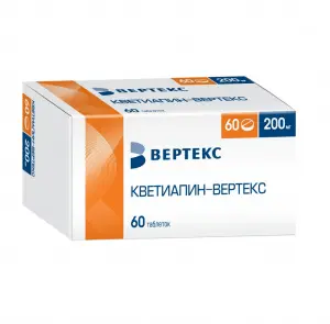 Купить Кветиапин 200 мг 60 шт таблетки покрытые пленочной оболочкой