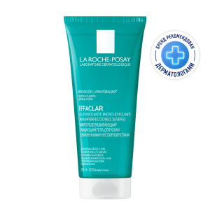 Купить: La Roche-Posay Effaclar  200 мл гель микроотшелушивающий очищающий  для умывания жирной проблемной кожи лица и тела от прыщей и постакне
