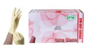 Купить: SFM  50 шт перчатки латексные смотровые нестерильные неопудренные размер M