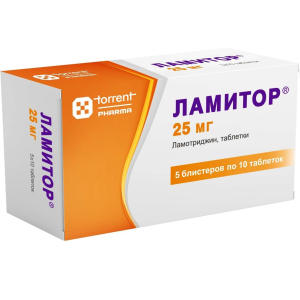 Купить: Ламитор 25 мг 50 шт таблетки