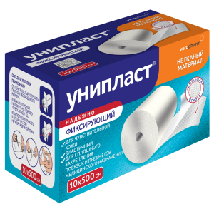 Купить: Унипласт 10 см x 500 см нетканая основа пластырь катушка